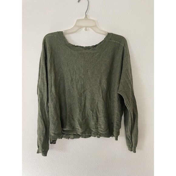Billabong Sweater Womens Large Olive Green Drop Shoulder Knit Pullover - Picture 1 of 4